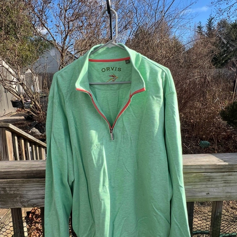 ORVIS Long-sleeved Pima Cotton 1/4 Zip Pullover Sweatshirt Men’s XL